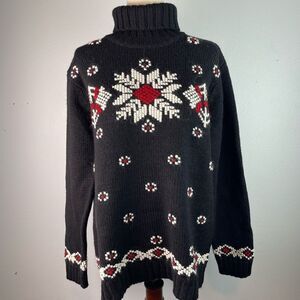 NWT Jones New York Sport Worsted Wool Turtleneck Sweater Size L